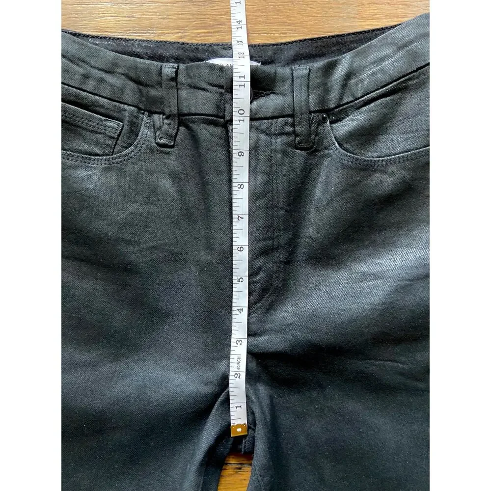 GOOD AMERICAN Black Coated Straight Jeans sz 6/29 (NWOT)